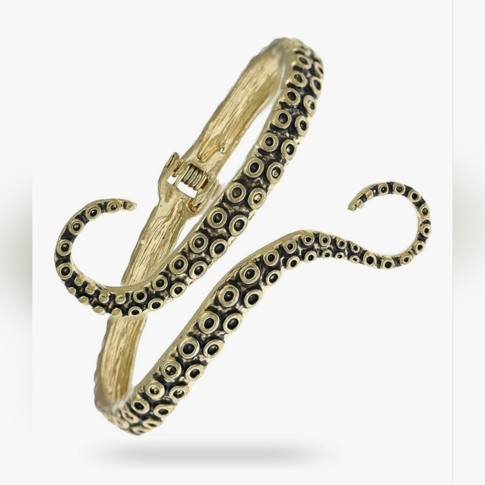 Gold and‎ Black Octopus Tentacle Bracelet
